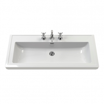 Hudson Reed Old London Floor Standing Vanity Unit with 3TH Classique Basin 1000mm Wide - Storm Grey | Product Image