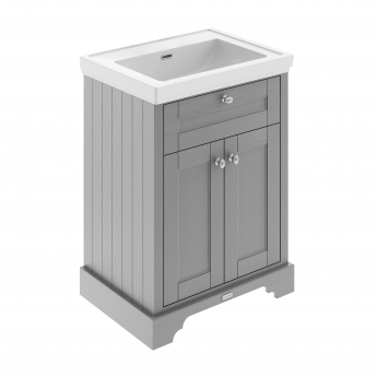 Hudson Reed Old London Floor Standing Vanity Unit with 0TH Classic Basin 600mm Wide - Storm Grey