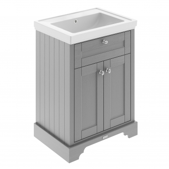 Hudson Reed Old London Floor Standing Vanity Unit with 0TH Classic Basin 600mm Wide - Storm Grey