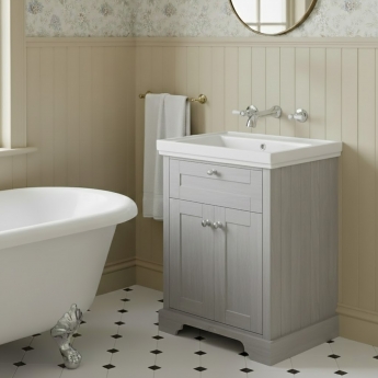 Hudson Reed Old London Floor Standing Vanity Unit with 0TH Classic Basin 600mm Wide - Storm Grey