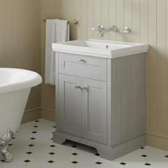 Hudson Reed Old London Floor Standing Vanity Unit with 0TH Classic Basin 600mm Wide - Storm Grey