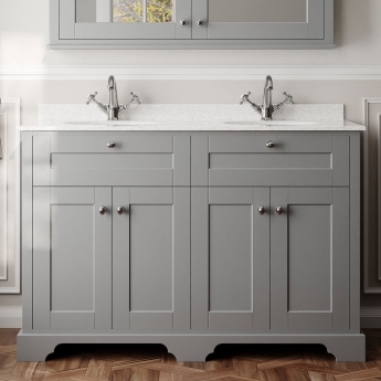 Hudson Reed Old London Twin Marble Top 1200mm Floor Standing Vanity Unit | Product Image