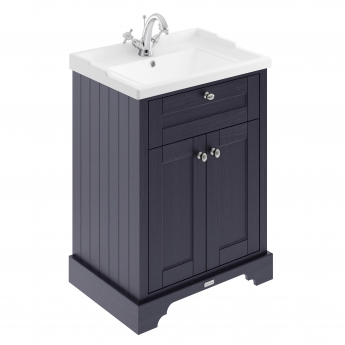 Hudson Reed Old London Floor Standing Vanity Unit with 1TH Basin 600mm Wide - Twilight Blue