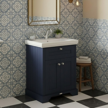 Hudson Reed Old London Floor Standing Vanity Unit with 1TH Classic Basin 600mm Wide - Twilight Blue