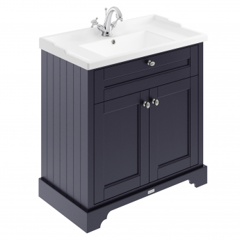 Hudson Reed Old London Floor Standing Vanity Unit with 1TH Basin 800mm Wide - Twilight Blue