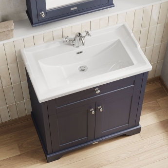 Hudson Reed Old London Floor Standing Vanity Unit with 1TH Basin 800mm Wide - Twilight Blue | Product Image