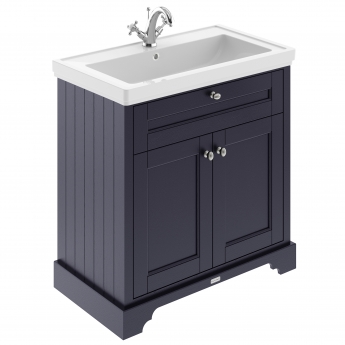 Hudson Reed Old London Floor Standing Vanity Unit with 1TH Classic Basin 800mm Wide - Twilight Blue