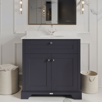 Hudson Reed Old London Marble Top 800mm Floor Standing Vanity Unit