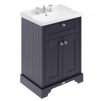 Hudson Reed Old London Floor Standing Vanity Unit with 3TH Basin 600mm Wide - Twilight Blue