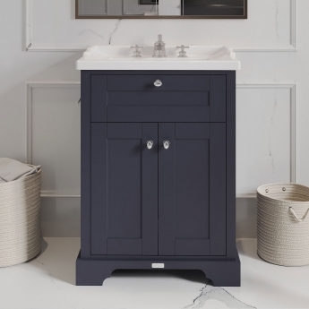 Hudson Reed Old London Floor Standing Vanity Unit with 3TH Basin 600mm Wide - Twilight Blue