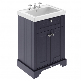 Hudson Reed Old London Floor Standing Vanity Unit with 3TH Classic Basin 600mm Wide - Twilight Blue