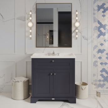 Hudson Reed Old London Floor Standing Vanity Unit with 3TH Basin 800mm Wide - Twilight Blue