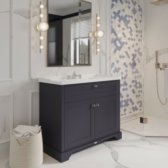 Hudson Reed Old London Floor Standing Vanity Unit with 3TH Basin 1000mm Wide - Twilight Blue