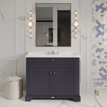 Hudson Reed Old London Floor Standing Vanity Unit with 3TH Basin 1000mm Wide - Twilight Blue