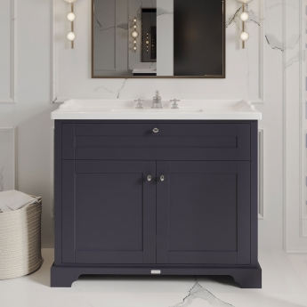 Hudson Reed Old London Floor Standing Vanity Unit with 3TH Basin 1000mm Wide - Twilight Blue