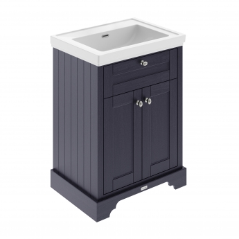 Hudson Reed Old London Floor Standing Vanity Unit with 0TH Classic Basin 600mm Wide - Twilight Blue