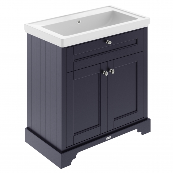 Hudson Reed Old London Floor Standing Vanity Unit with 0TH Classic Basin 800mm Wide - Twilight Blue