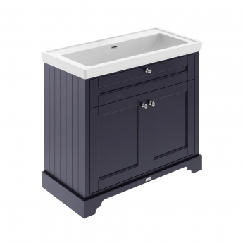 Hudson Reed Old London Floor Standing Vanity Unit with 0TH Classique Basin 1000mm Wide - Twilight Blue | Product Image
