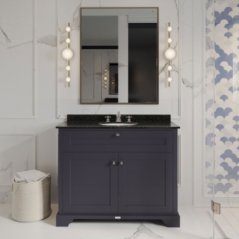 Hudson Reed Old London Floor Standing Vanity Unit with 3TH Black Marble Top Basin 1000mm Wide - Twilight Blue | Product Image