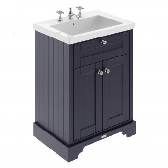 Hudson Reed Old London Floor Standing Vanity Unit with 3TH Contemporary Basin 600mm Wide - Twilight Blue | Product Image