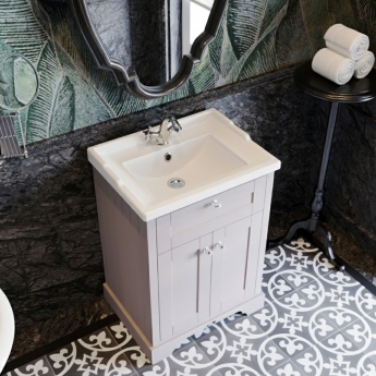 Hudson Reed Old London Floor Standing Vanity Unit with 1TH Basin 600mm Wide - Storm Grey