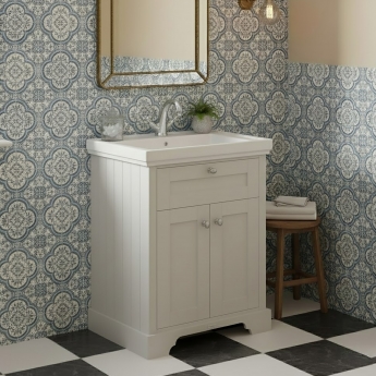 Hudson Reed Old London Floor Standing Vanity Unit with 1TH Classic Basin 600mm Wide - Timeless Sand