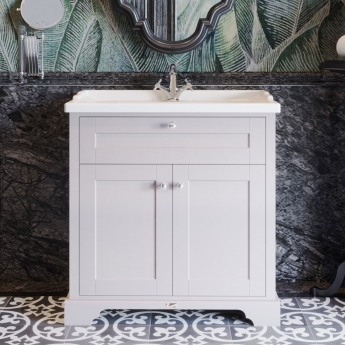 Hudson Reed Old London Floor Standing Vanity Unit with 1TH Basin 800mm Wide - Timeless Sand