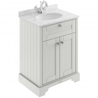 Hudson Reed Old London Floor Standing Vanity Unit with 1TH Grey Marble Top Basin 600mm Wide - Timeless Sand