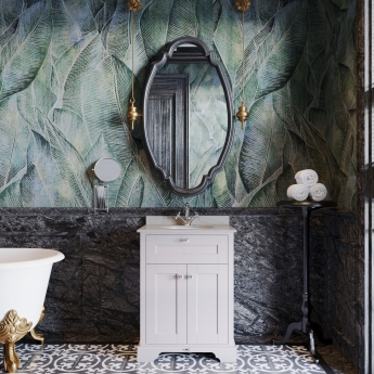 Hudson Reed Old London Floor Standing Vanity Unit with 1TH Grey Marble Top Basin 600mm Wide - Timeless Sand