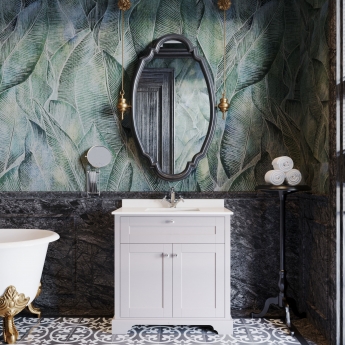 Hudson Reed Old London Floor Standing Vanity Unit with 1TH Grey Marble Top Basin 800mm Wide - Timeless Sand