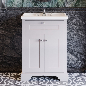 Hudson Reed Old London Floor Standing Vanity Unit with 3TH Basin 600mm Wide - Timeless Sand
