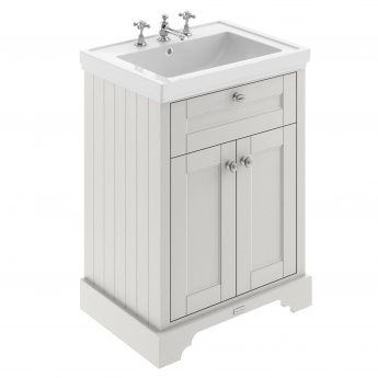 Hudson Reed Old London Floor Standing Vanity Unit with 3TH Classic Basin 600mm Wide - Timeless Sand