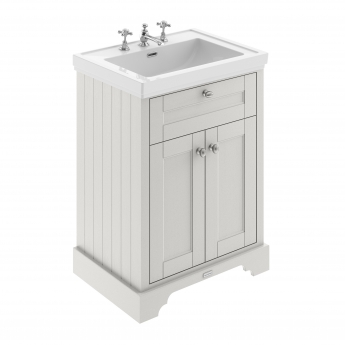 Hudson Reed Old London Floor Standing Vanity Unit with 3TH Classic Basin 600mm Wide - Timeless Sand
