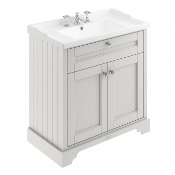 Hudson Reed Old London Floor Standing Vanity Unit with 3TH Basin 800mm Wide - Timeless Sand