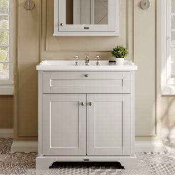 Hudson Reed Old London 800mm Floor Standing Vanity Unit with Ceramic Basin | Product Image