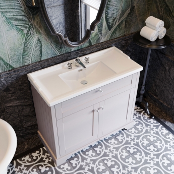 Hudson Reed Old London Floor Standing Vanity Unit with 3TH Basin 1000mm Wide - Twilight Blue