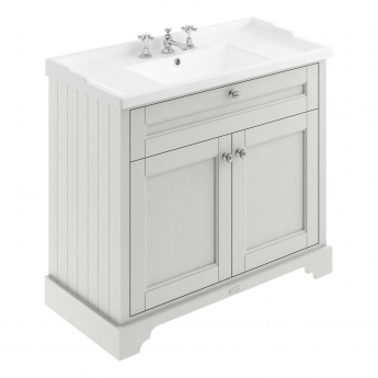Hudson Reed Old London Floor Standing Vanity Unit with 3TH Basin 1000mm Wide - Timeless Sand