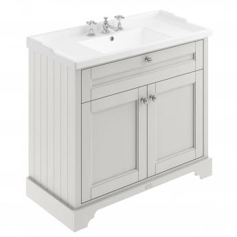 Hudson Reed Old London Floor Standing Vanity Unit with 3TH Basin 1000mm Wide - Timeless Sand