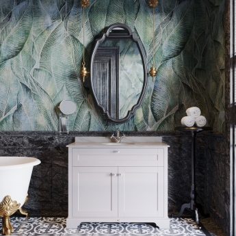 Hudson Reed Old London Floor Standing Vanity Unit with 1TH Grey Marble Top Basin 1000mm Wide - Timeless Sand | Product Image