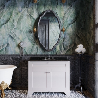 Hudson Reed Old London Floor Standing Vanity Unit with 3TH Black Marble Top Basin 1000mm Wide - Timeless Sand | Product Image