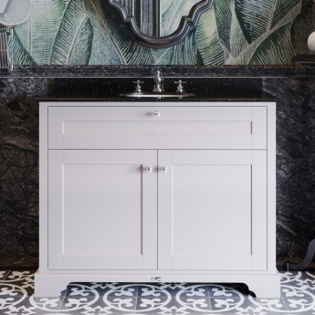 Hudson Reed Old London Floor Standing Vanity Unit with 3TH Black Marble Top Basin 1000mm Wide - Timeless Sand