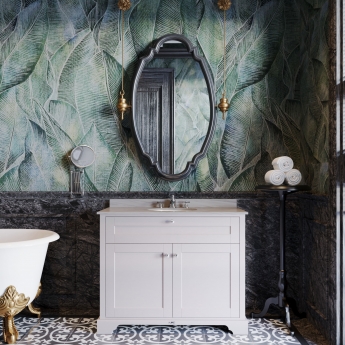 Hudson Reed Old London Floor Standing Vanity Unit with 3TH Grey Marble Top Basin 1000mm Wide - Timeless Sand | Product Image