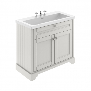 Hudson Reed Old London Floor Standing Vanity Unit with 3TH Contemporary Basin 1000mm Wide - Timeless Sand | Product Image