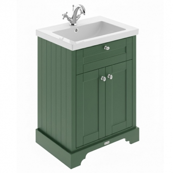 Hudson Reed Old London Floor Standing Vanity Unit with 1TH Contemporary Basin 600mm Wide - Hunter Green | Product Image