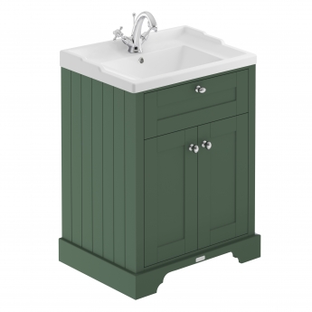 Hudson Reed Old London Floor Standing Vanity Unit with 1TH Basin 600mm Wide - Hunter Green