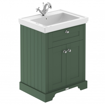 Hudson Reed Old London Floor Standing Vanity Unit with 1TH Classic Basin 600mm Wide - Hunter Green