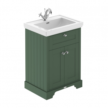 Hudson Reed Old London Floor Standing Vanity Unit with 1TH Classic Basin 600mm Wide - Hunter Green