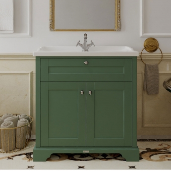 Hudson Reed Old London Floor Standing Vanity Unit with 1TH Basin 800mm Wide - Hunter Green
