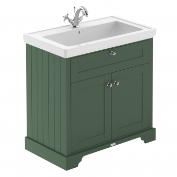 Hudson Reed Old London Floor Standing Vanity Unit with 1TH Classic Basin 800mm Wide - Hunter Green