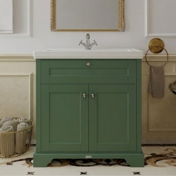Hudson Reed Old London Floor Standing Vanity Unit with 1TH Classic Basin 800mm Wide - Hunter Green